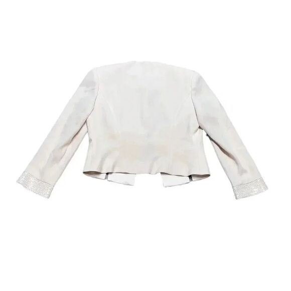 NWT women’s petite DAYMOR COUTURE champagne crop formal beaded jacket size 6 - Picture 3 of 7